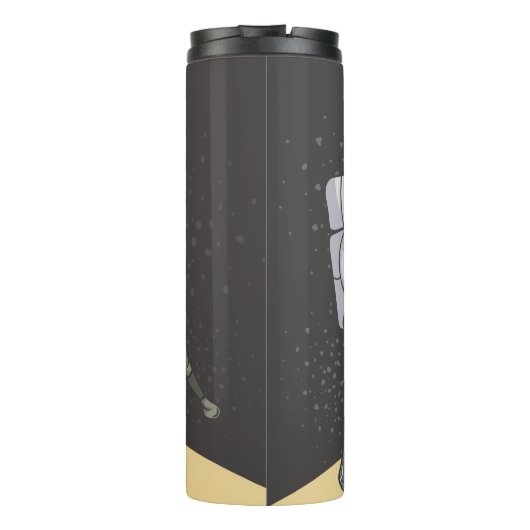 Astronaut en buitenaards thermosbeker (Achterkant)