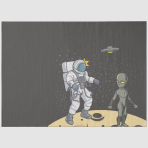 Astronaut en buitenaards tissuepapier