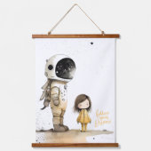 Astronaut en meisje hangend wandkleed (Voorkant)