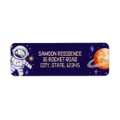 Astronaut en planeet Galaxy Keer Terug in de Ruimt Etiket (Voorkant)