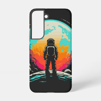 Astronaut en planeet samsung galaxy hoesje