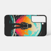 Astronaut en planeet samsung galaxy hoesje (Achterkant horizontaal)