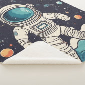 Astronaut en planeten in de ruimte sherpa deken (3/4)