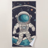 Astronaut en planeten in de ruimte strandlaken (Voorkant)