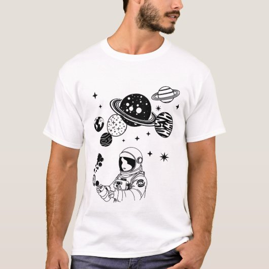 Astronaut en planeten t-shirt (Voorkant)
