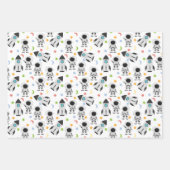 Astronaut en raketruimtepatroon inpakpapier vel (Voorkant)