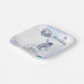 Astronaut en ruimte in de waterverf papieren bordje (Gebogen)