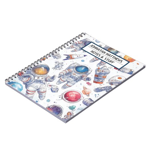 Astronaut en ruimte Spiraal Foto Notebook Notitieboek (Linkerzijde)