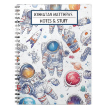Astronaut en ruimte Spiraal Foto Notebook