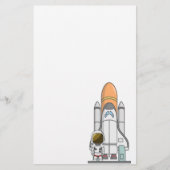 Astronaut en ruimteschip briefpapier (Voorkant)