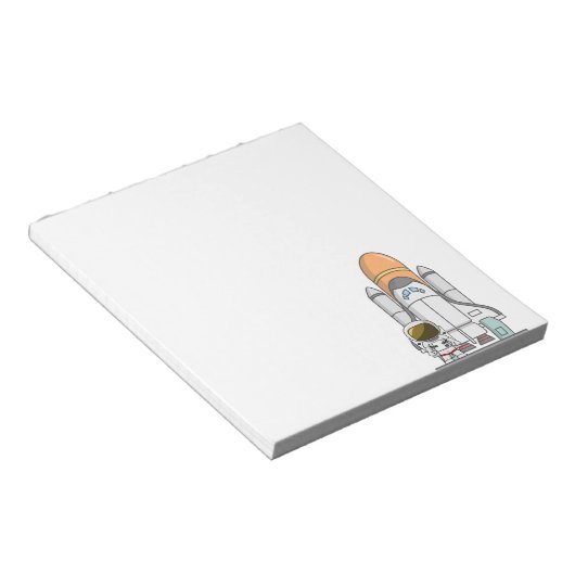Astronaut en ruimteschip notitieblok (Schuin)