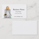 Astronaut en ruimteschip visitekaartje (Voorkant / Achterkant)