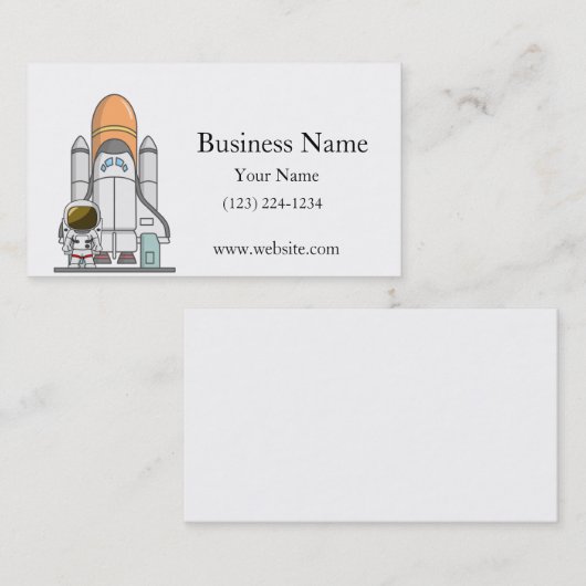 Astronaut en ruimteschip visitekaartje (Voorkant / Achterkant)