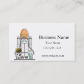 Astronaut en ruimteschip visitekaartje (Voorkant)