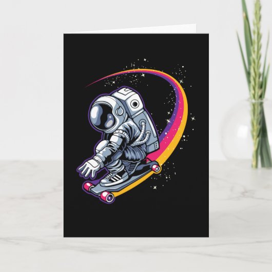 Astronaut en Skateboard Kaart (Voorkant)