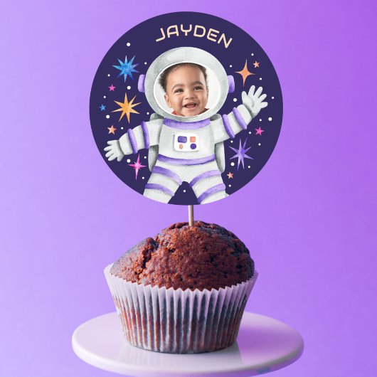 Astronaut en Sterren Buitenste Ruimtefoto Ronde Sticker