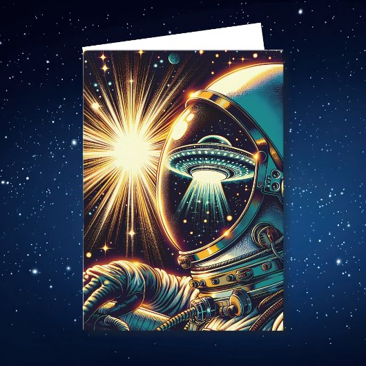 Astronaut en UFO woordspeling | Verjaardag  Kaart