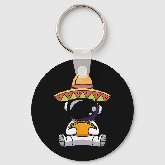 Astronaut eten van taco's Grappig Cinco de Mayo Sp Sleutelhanger (Voorkant)