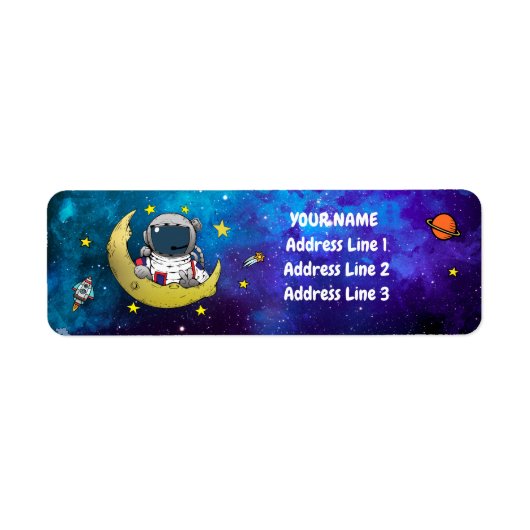Astronaut Etiket voor buitenste ruimte (Voorkant)