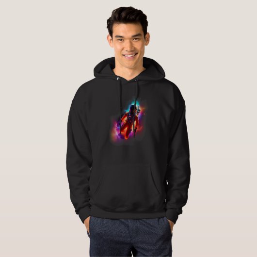 Astronaut Exploring a Colorful Nebula Hoodie (Voorkant volledig)