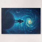 Astronaut Exploring a Cosmic Landscape Legpuzzel (Horizontaal)
