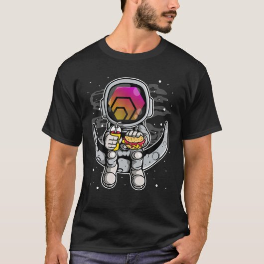 Astronaut Fastfood HEX Coin to the Moon Crypto Tok T-shirt (Voorkant)