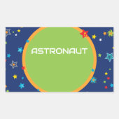 Astronaut Favoriet Box Blank Naam Stickers (Voorkant)