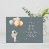 Astronaut First Birthday Thank You Card Kaart (Staand voorkant)