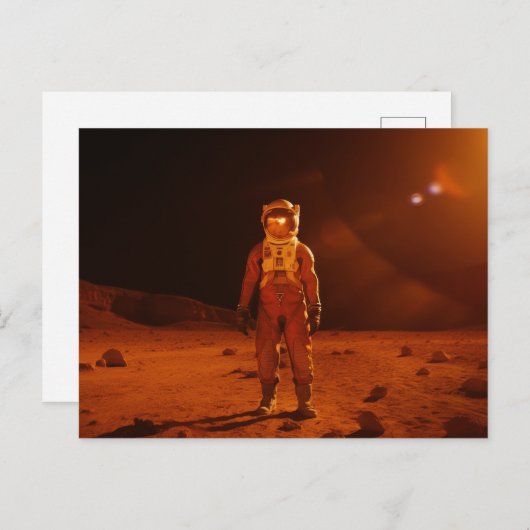 Astronaut First Human Martian on Red Planet Mars Briefkaart (Voorkant / Achterkant)