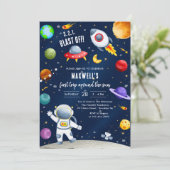 Astronaut First Trip Around the Sun 1st Birthday Kaart (Staand voorkant)