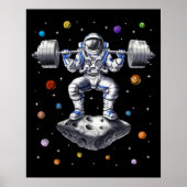 Astronaut Fitness Squats Poster (Voorkant)