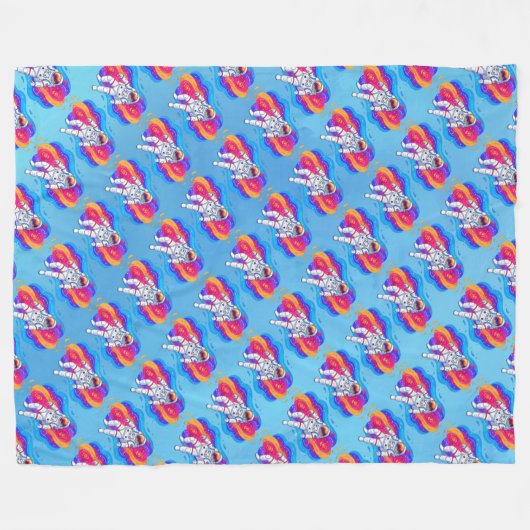Astronaut Fleece Deken (Voorkant (Horizontaal))