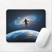 Astronaut Float Earth View Galaxy Space Muismat (Met muis)