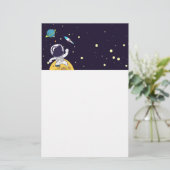 Astronaut Floating in Buitenruimte Briefpapier (Staand voorkant)