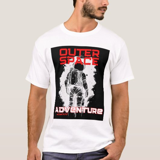 Astronaut Floating in Outer Space Design T-shirt (Voorkant)