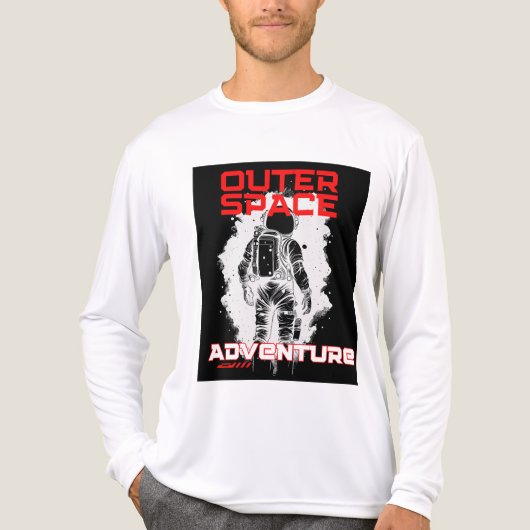 Astronaut Floating in Outer Space Design Tri-Blend Shirt (Voorkant volledig)