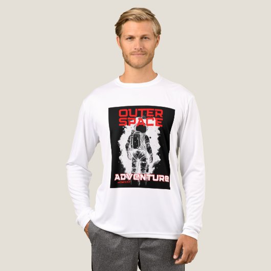 Astronaut Floating in Outer Space Design Tri-Blend Shirt (Voorkant)