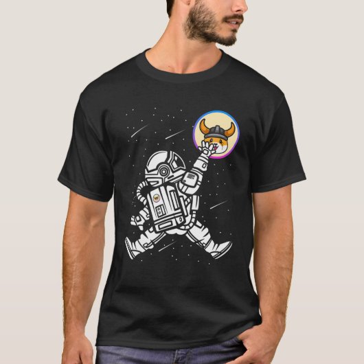 Astronaut Floki Inu Coin Crypto Token Cryptocurren T-shirt (Voorkant)