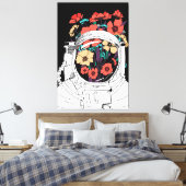 Astronaut Floral space art Canvas Afdruk (Insitu (Slaapkamer))