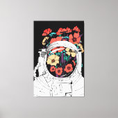 Astronaut Floral space art Canvas Afdruk (Voorkant)
