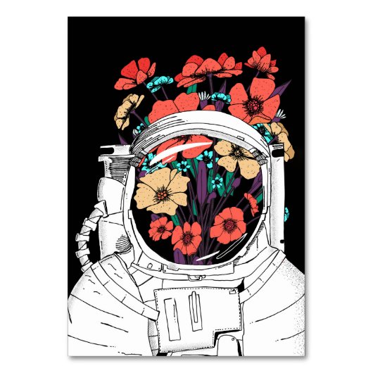 Astronaut Floral space art Kaart (Voorkant)