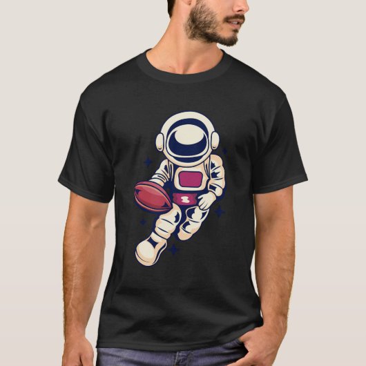 Astronaut Football Ruimtesport Leuke Koele Herfst T-shirt (Voorkant)