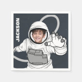 Astronaut Foto van Birthday, gepersonaliseerd Servet (Voorkant)