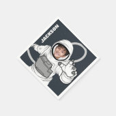 Astronaut Foto van Birthday, gepersonaliseerd Servet (Hoek)