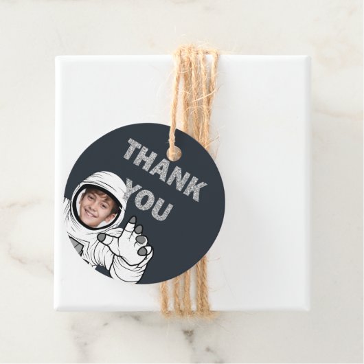 Astronaut Foto Verjaardag Dank u Bedankjes Labels (In situ)
