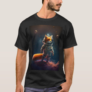 Astronaut Fox in de ruimte T-shirt