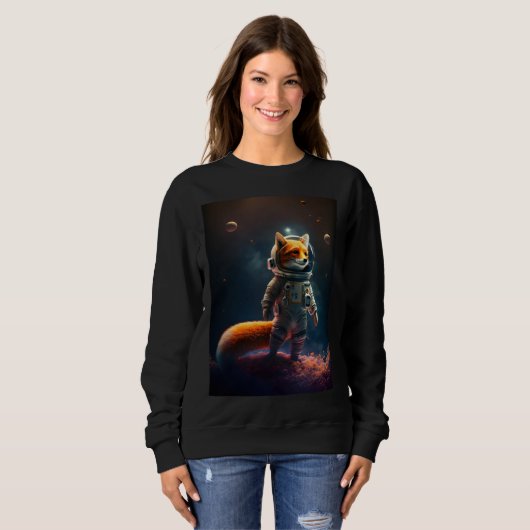 Astronaut Fox In Space Trui (Voorkant volledig)