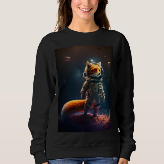 Astronaut Fox In Space Trui (Voorkant)