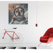 Astronaut Franse Bulldog Ruimtekinderkamer Poster 