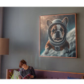 Astronaut Franse Bulldog Space Nursery Poster |